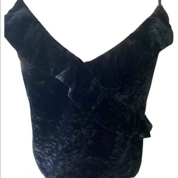 J. Crew NWT crushed velvet tank with adjustable straps and cross-cross ruffle Sm - Picture 2 of 8